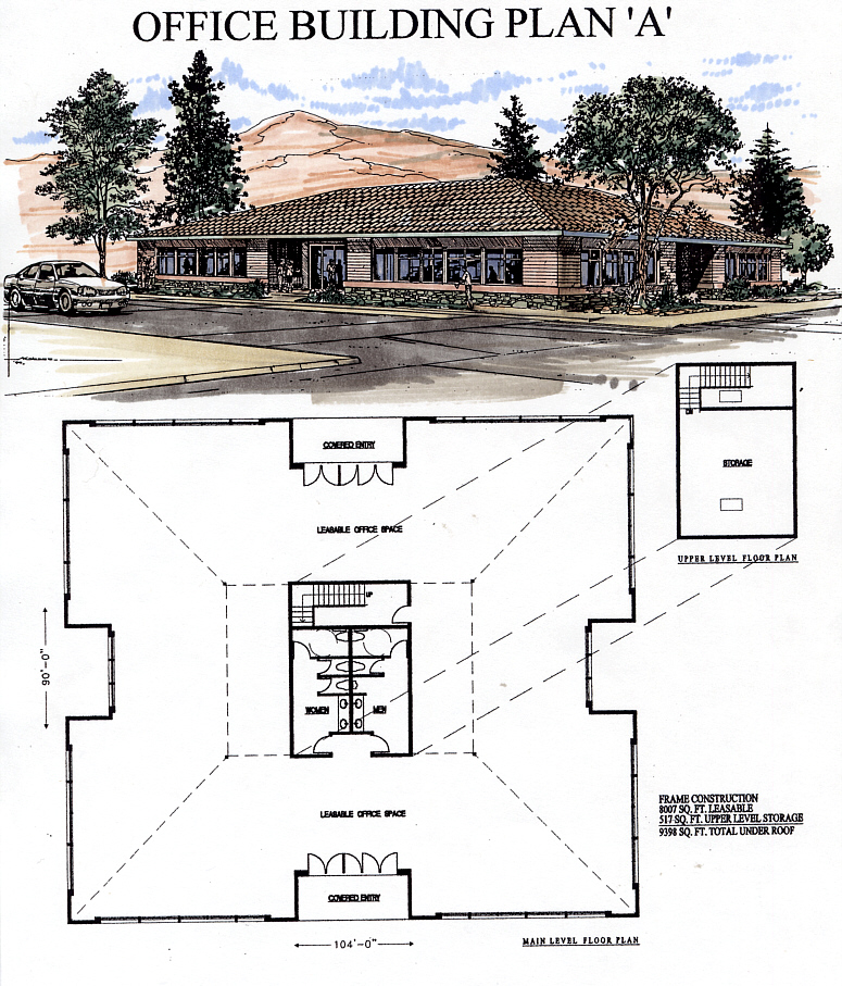 Office Plan "A" 9398 SQ FT 1 STORY / 104 X 90 $4500